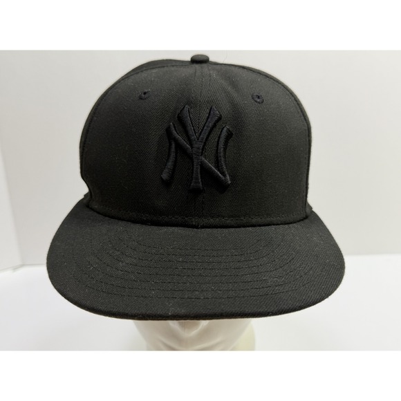 New Era Other - New Era 59FIFTY New York Yankees MLB Fitted Hat Cap Black on Black Size 7 1/4